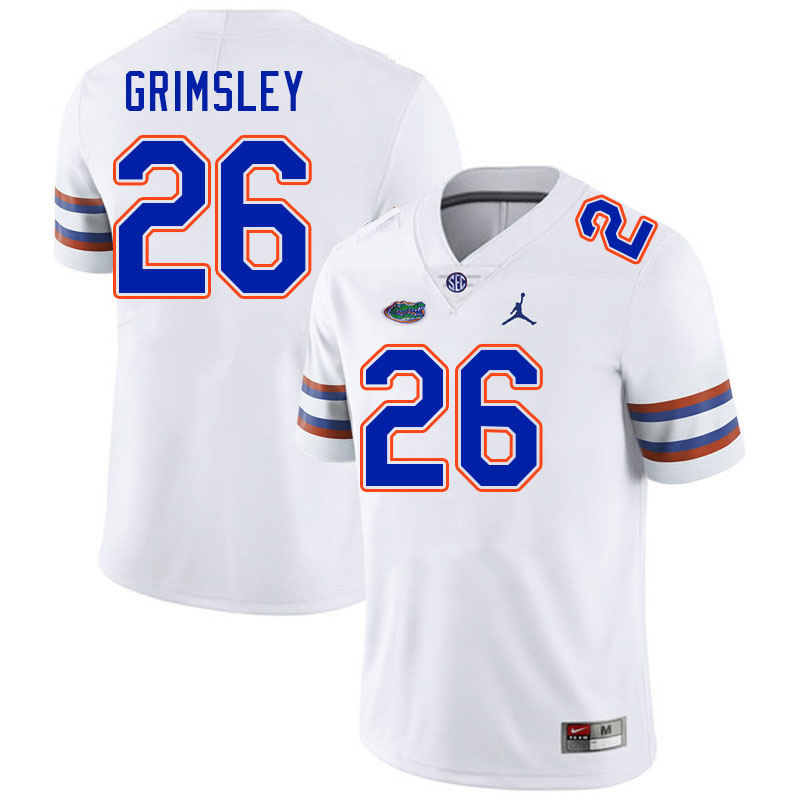 Men #26 Jameer Grimsley Florida Gators College Football Jerseys Stitched-White